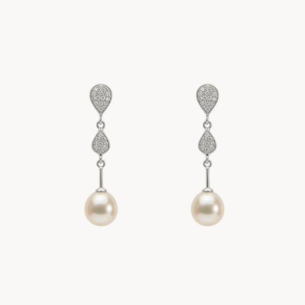 PENDIENTES PERLA Y DIAMANTES