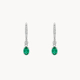 PENDIENTES ARO ESMERALDA Y DIAMANTES