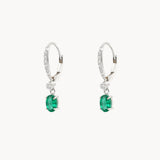 PENDIENTES ARO ESMERALDA Y DIAMANTES
