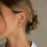 PENDIENTES ARO ESMERALDA Y DIAMANTES