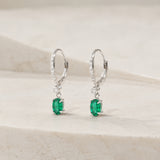 PENDIENTES ARO ESMERALDA Y DIAMANTES
