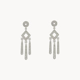 PENDIENTES CON ROMBO Y TIRAS DE DIAMANTES