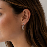 PENDIENTES CON ROMBO Y TIRAS DE DIAMANTES