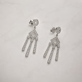 PENDIENTES CON ROMBO Y TIRAS DE DIAMANTES