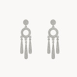 PENDIENTES CON CIRCULO Y TIRAS DE DIAMANTES