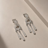 PENDIENTES CON CIRCULO Y TIRAS DE DIAMANTES