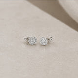 DIAMOND HALO DROP EARRINGS