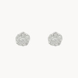Earrings with wavy edges and diamonds