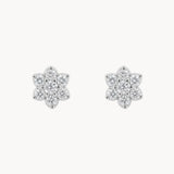 Flower-shaped earrings with diamonds