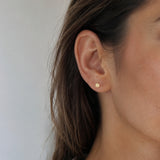 Diamond rosette stud earrings