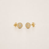 Diamond rosette stud earrings