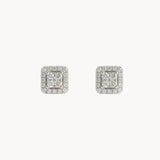 PENDIENTES CUADRADOS CON DIAMANTES EN PAVE
