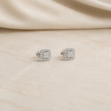PENDIENTES CUADRADOS CON DIAMANTES EN PAVE