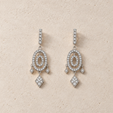 PENDIENTES LARGOS OVALOS CON DIAMANTES