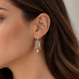 PENDIENTES LARGOS OVALOS CON DIAMANTES