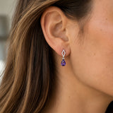 PENDIENTES ROMBOS CON AMATISTA Y DIAMANTES