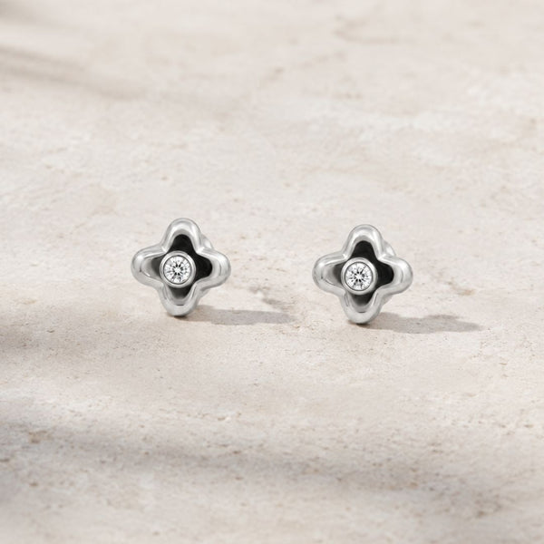 PENDIENTES FLOR CON DIAMANTES
