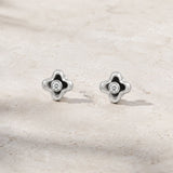 PENDIENTES FLOR CON DIAMANTES
