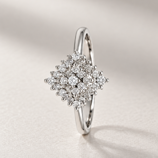ANILLO ROMBO DE DIAMANTES BRILLANTES