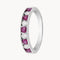 ANILLO MEDIA ALIANZA RUBIES Y DIAMANTES ENGASTE EN CANAL