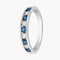 ANILLO MEDIA ALIANZA ZAFIROS Y DIAMANTES ENGASTE EN CANAL