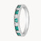ANILLO MEDIA ALIANZA ESMERALDAS Y DIAMANTES ENGASTE EN CANAL