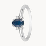 ANILLO ZAFIRO OVAL CON DIAMANTES EN LINEA