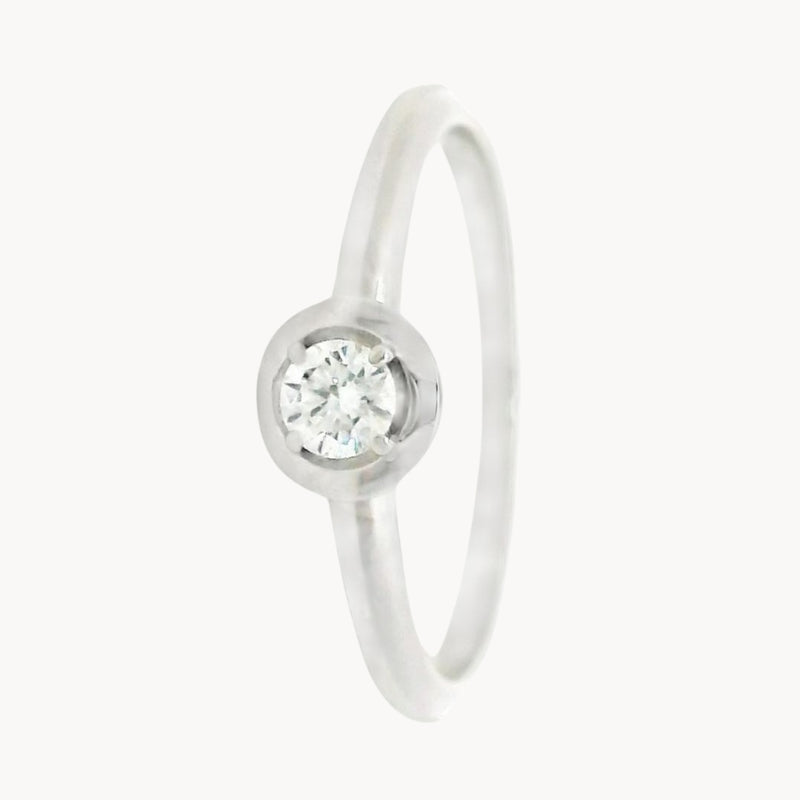 ANILLO SOLITARIO CIRCULO CON DIAMANTE 0.15 QUILATES ALOISIA
