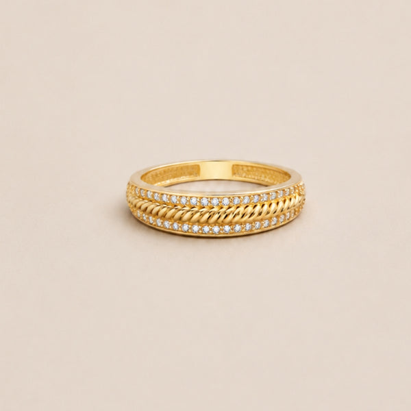 ANILLO FRANJA TRENZADA CON CIRCONITAS