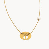 COLLAR MAMA Y PIES CON PERLA DIA DE LA MADRE