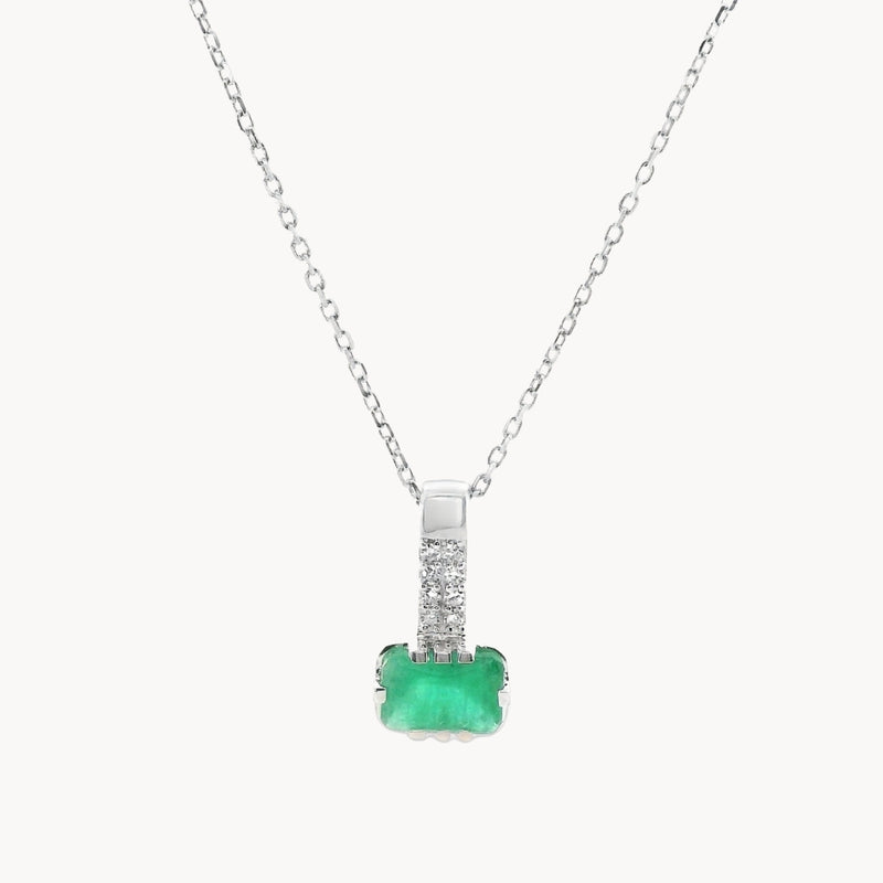 COLGANTE ESMERALDA Y DIAMANTES ETNA
