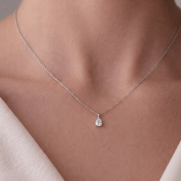 COLGANTE DIAMANTE CREADO 0.72 QUILATES PERILLA CERTIFICADO IGI