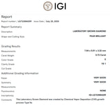 COLGANTE DIAMANTE CREADO 0.72 QUILATES PERILLA CERTIFICADO IGI