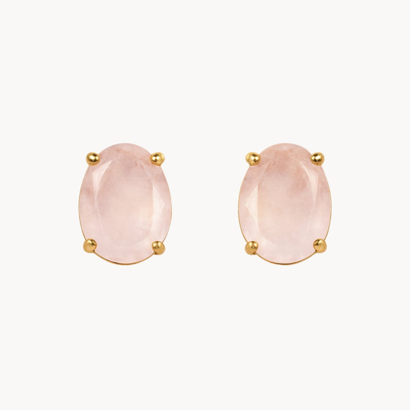 PENDIENTES CON CUARZO ROSA DEFORME EN GARRAS