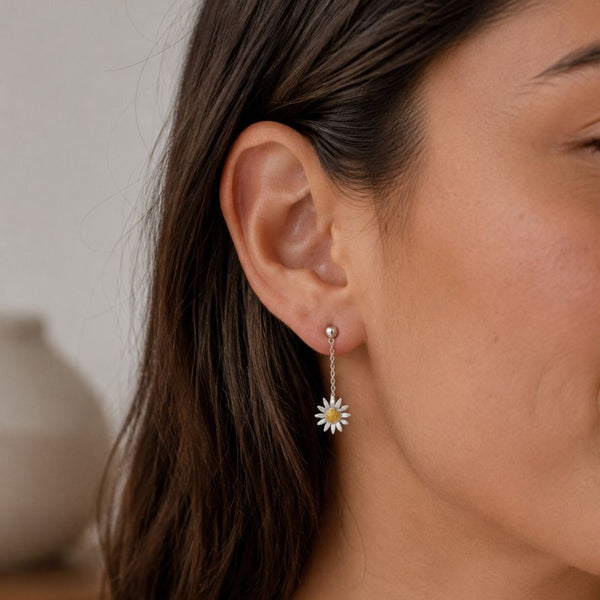 PENDIENTES BICOLOR MARGARITAS KEYSHA