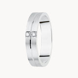 ALIANZA MATE CON DIAMANTES 4MM