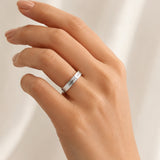 ALIANZA MATE CON DIAMANTES 4MM