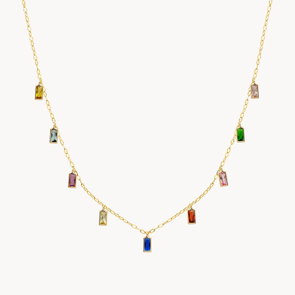 COLLAR CIRCONITAS BAGUETTE MULTICOLOR