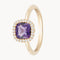 ANILLO AMATISTA TALLA CUSHION CON DIAMANTES