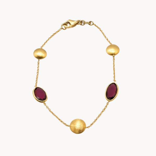 PULSERA CIRCONITAS Y ORO SATINADO
