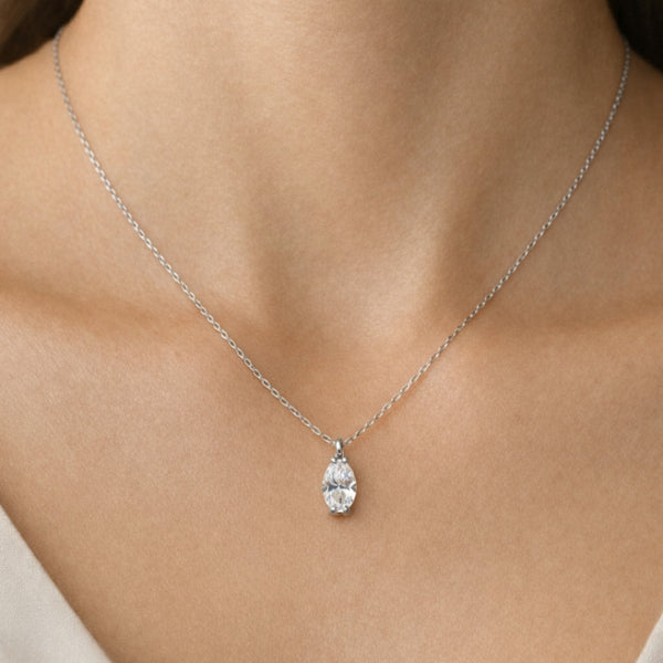 COLGANTE DIAMANTE CREADO 1.020 QUILATES MARQUISE CERTIFICADO IGI