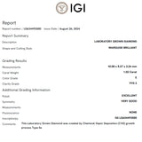 COLGANTE DIAMANTE CREADO 1.020 QUILATES MARQUISE CERTIFICADO IGI