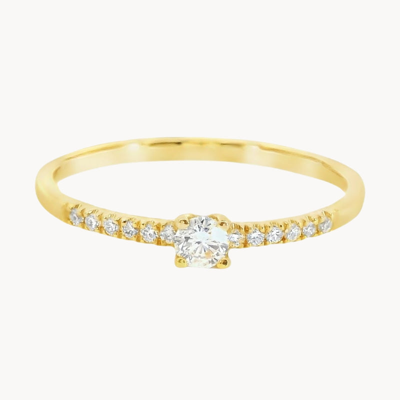 ANILLO SOLITARIO CON DIAMANTES 0.15 QUILATES MABELLE