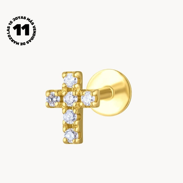 PIERCING D'OREILLE CROIX AVEC DIAMANTS MEG