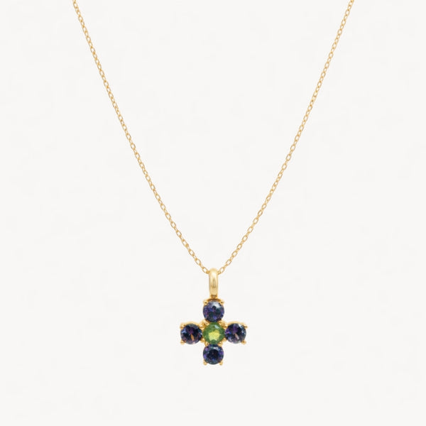 AMETHYST AND OLIVINE CROSS PENDANT MALORY