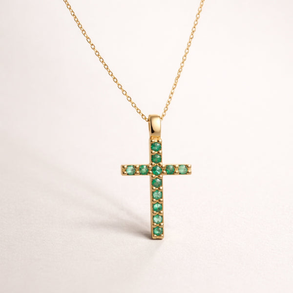KATJA EMERALD CROSS PENDANT