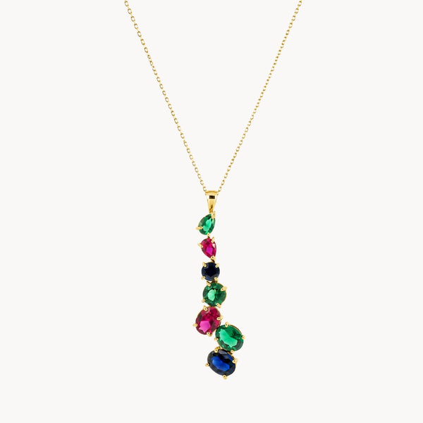 Pendant with Colored Quartzes