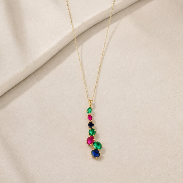 Pendant with Colored Quartzes