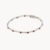 PULSERA RIVIERE CON CIRCONITAS BLANCAS Y ROJAS