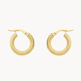 PENDIENTES AROS ORO LISO ESPIGADO SENCE 16MM